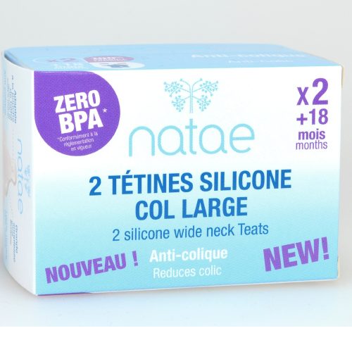 Tétine silicone Nataé déb 3 + liquide épais BLANC Natae