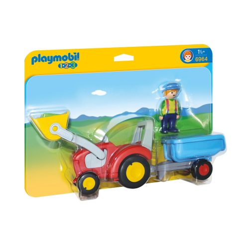 Fermier avec tracteur et remorque MULTICOLORE Playmobil