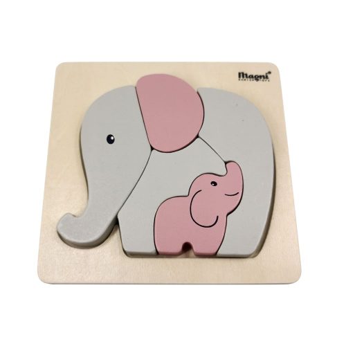 Petit Puzzle Eléphant en bois ROSE BB&Co