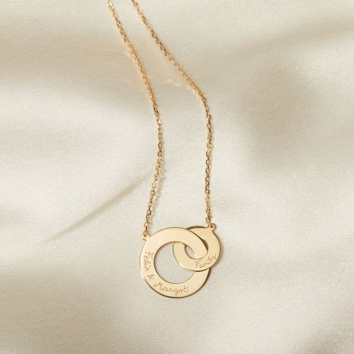 Personalised 9 Carat Gold Intertwined Necklace