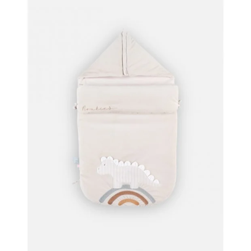 Nid D'ange Bébé NOUKIE'S En Veloudoux® - Ultra Doux, Brodé Fluffy, Pour Poussette, Siège Auto Et Naissance, Beige - 8