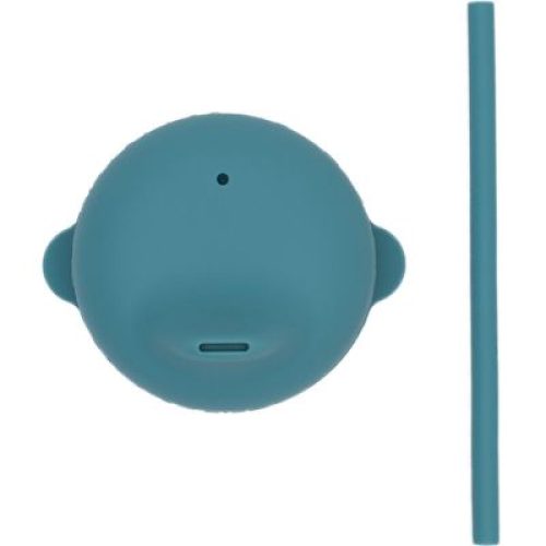 Bec anti-fuite + mini paille pour gobelet en silicone blue dust