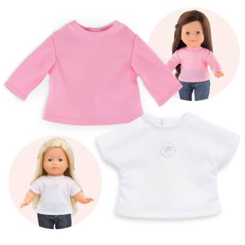 corolle-2-t-shirts-blanc-et-rose-des-4-ans