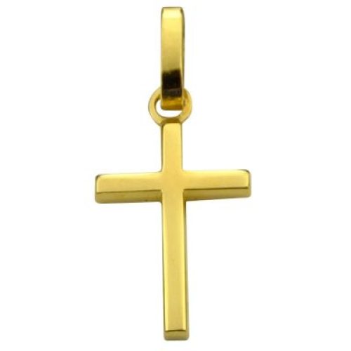 Croix carrée polie 14 x 10 mm (or jaune 750°)