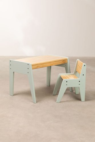 Ensemble avec une table et une chaise en bois Blaby Kids