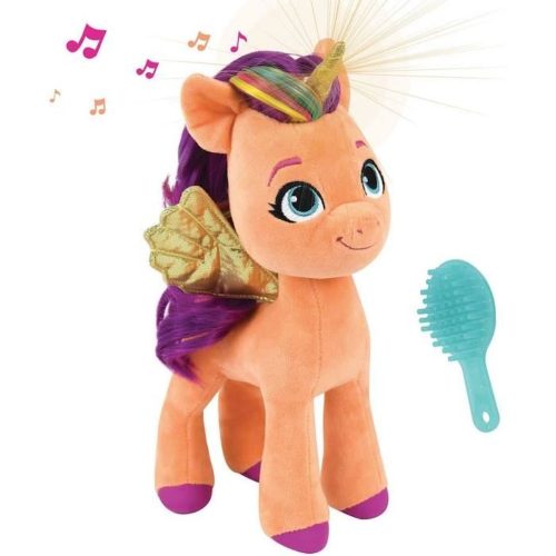 jemini-my-little-pony-peluche-sunny-sonore-et-lumineuse-25-cm-avec-sa-brosse