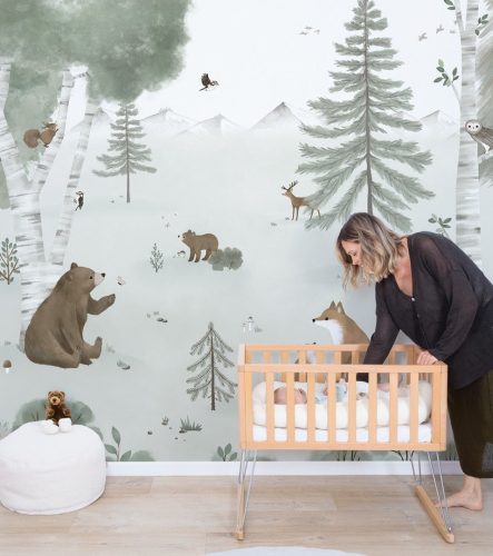 Papier peint Kharu forêt et ours Lilipinso (400 x 248cm)
