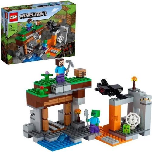 lego-minecraft-21166-la-mine-abandonnee-jouet-avec-grotte-de-zombies-et-figurine-steve