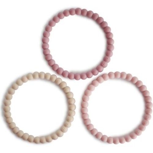 Lot de 3 bracelets de dentition Linen/Peony/Pale Pink