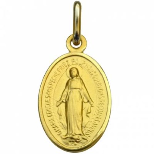 Médaille ovale Vierge Miraculeuse 16 mm (or jaune 750°)