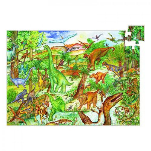 Puzzle Poster et Livret - Découverte dinosaures Djeco