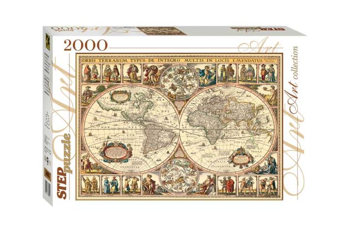 Puzzle Vieille Carte du Monde Step Puzzle