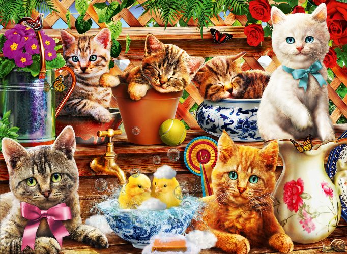 Puzzle Kittens in the Potting Shed Bluebird Puzzle