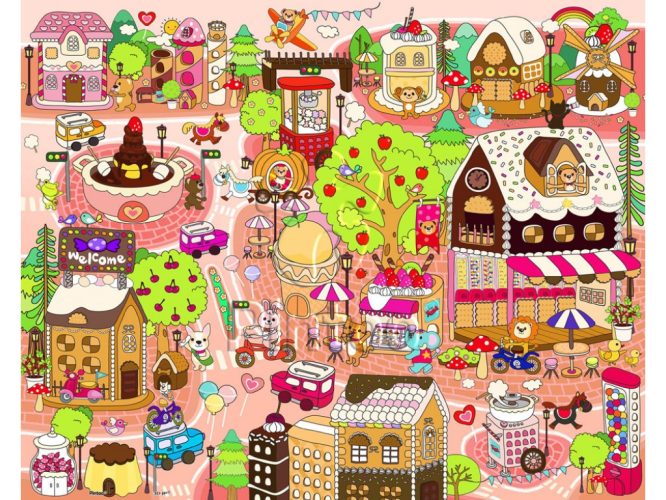 Puzzle en Plastique - Candy Village Pintoo