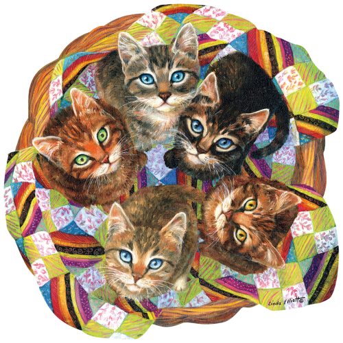 Puzzle Linda Elliot - Kitten Basket SunsOut
