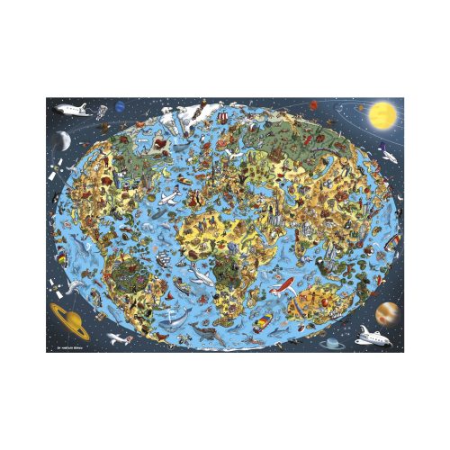 Puzzle Carte du Monde Illustré Dino
