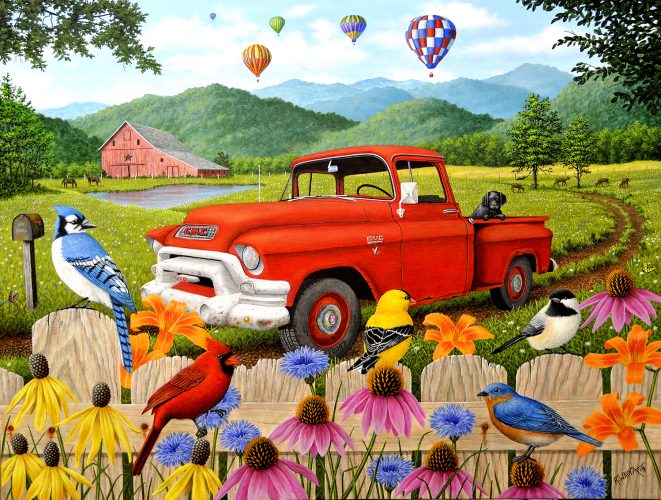 Puzzle Robert Wavra - The Red Truck SunsOut