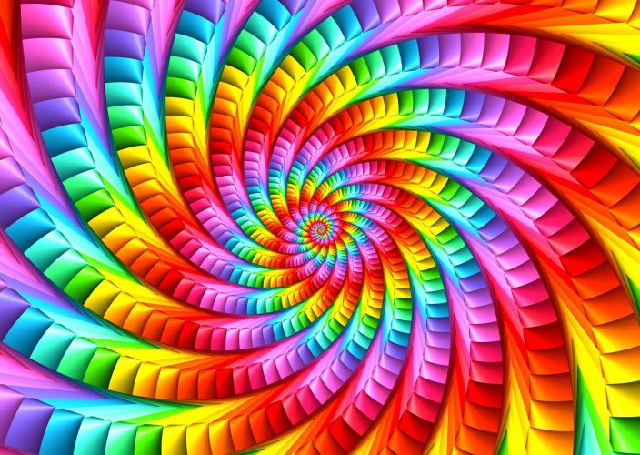 Puzzle Psychedelic Rainbow Spiral Enjoy Puzzle
