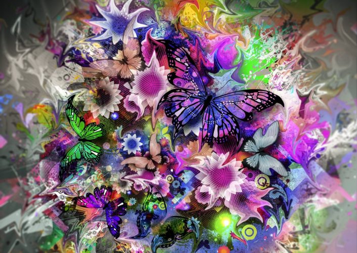 Puzzle Fleurs et Papillons Grafika