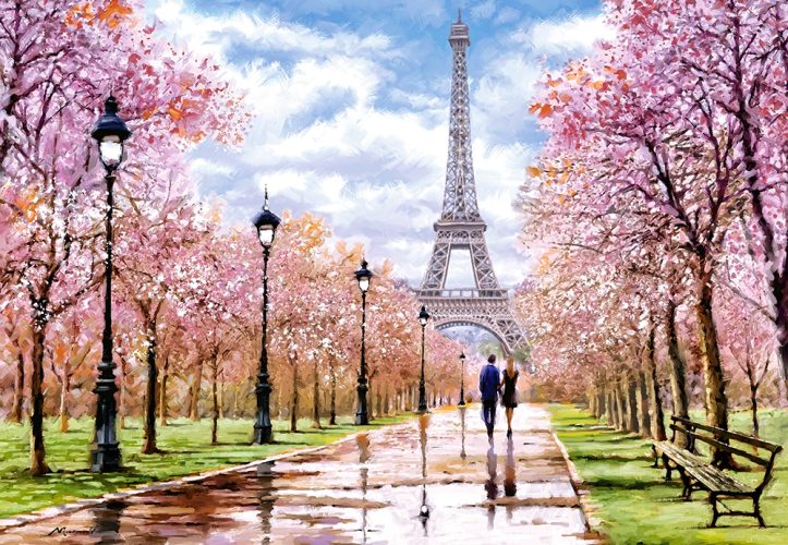 Puzzle Romantic Walk in Paris Castorland
