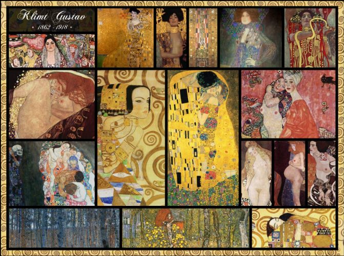 Puzzle Collage - Gustav Klimt Grafika