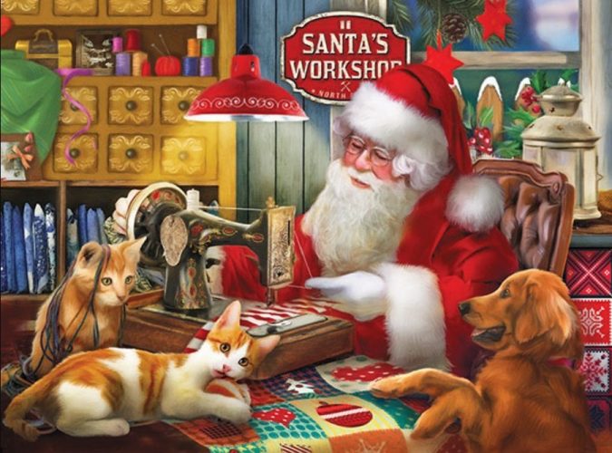 Puzzle Tom Wood - Santa's Quilting Workshop SunsOut