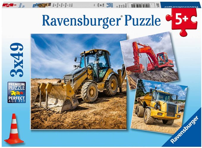 3 Puzzles - Véhicules de Construction en Service Ravensburger