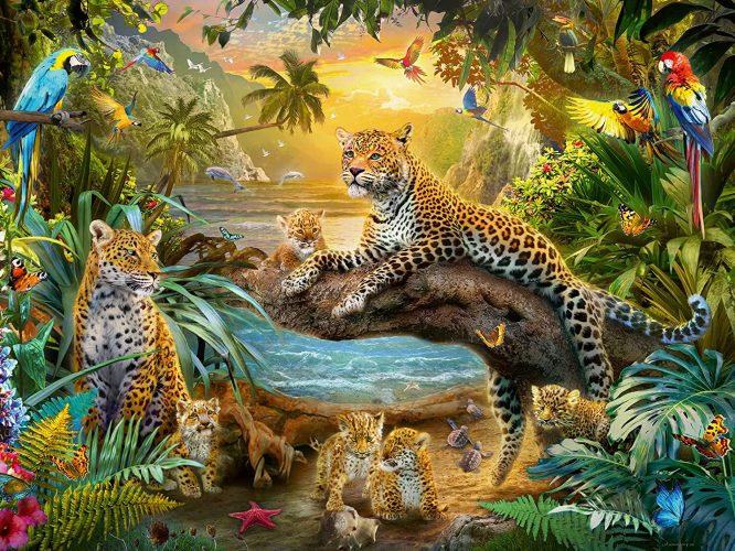 Puzzle Famille de léopards dans la jungle Ravensburger