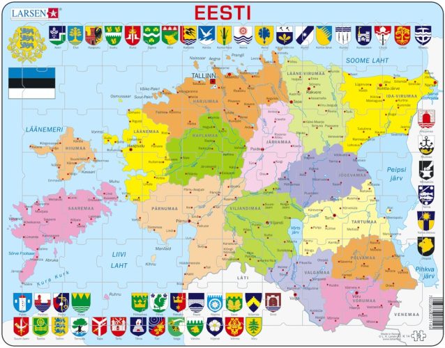 Puzzle Cadre - Carte de l'Estonie (en Estonien) Larsen
