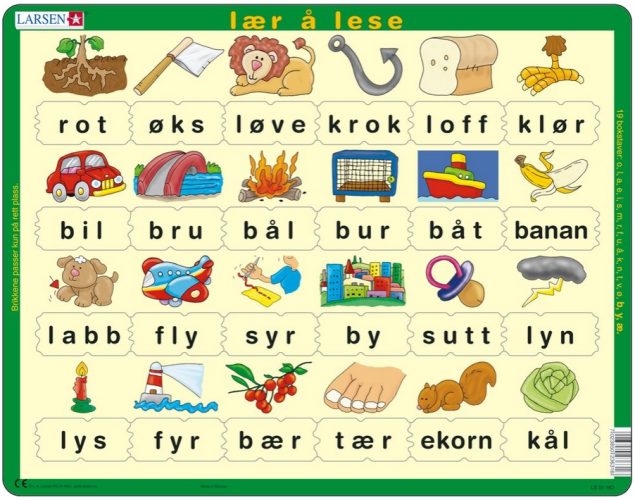 Puzzle Cadre - Lær å lese (små bokstaver) (en Norvégien)