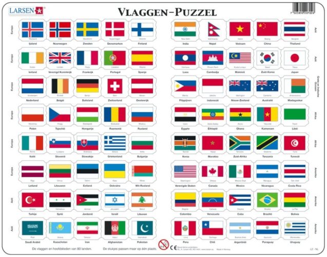 Puzzle Cadre - Vlaggen (en Hollandais) Larsen