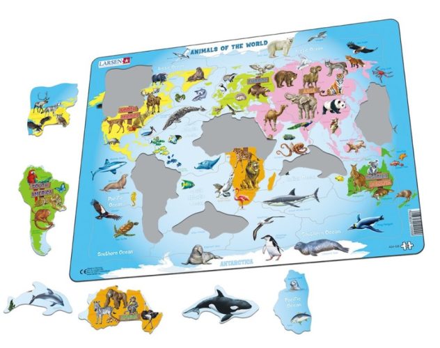 Puzzle Cadre - Animals of the World (en Hollandais) Larsen