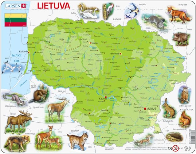 Puzzle Cadre - Carte de la Lituanie (en Lituanien) Larsen