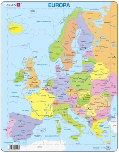 Puzzle Cadre - Carte de l'Europe en Espagnol Larsen