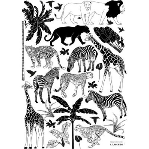 Planche de stickers A3 Wild Animals