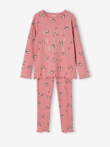 pyjama-fille-fleuri-en-maille-cotelee
