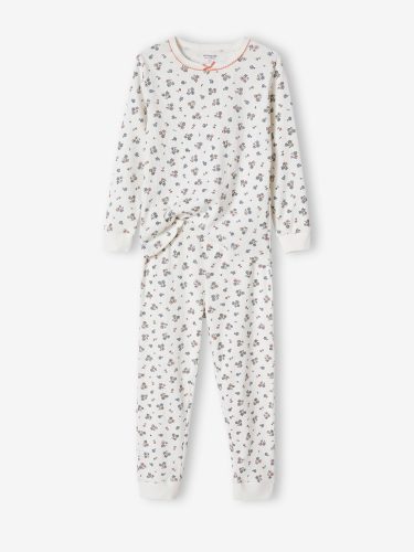 pyjama-fille-personnalisable-en-maille-cotelee-avec-imprime-fleuri
