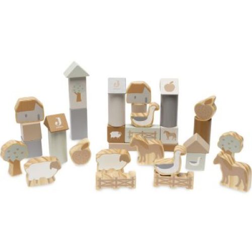 Set de cubes en bois Farm (34 pièces)