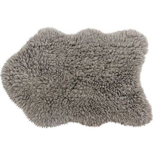 Tapis en laine Woolly Sheep gris (110 x 75 cm)
