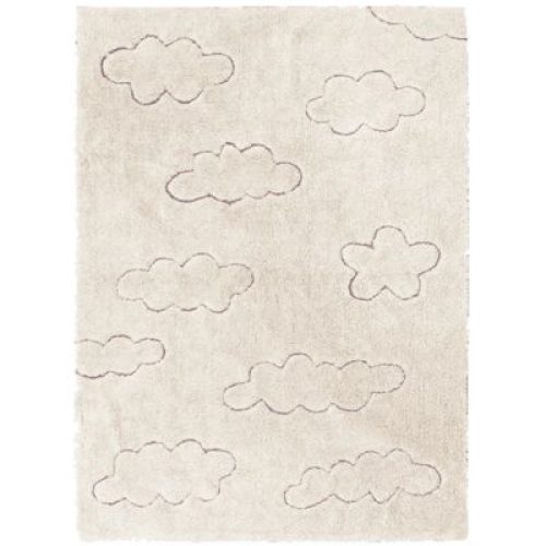 Tapis lavable RugCycled® Clouds en coton naturel (90 x 130 cm)